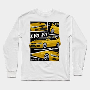 Yellow Mitsubishi Lancer Evolution VII, EVO 7, Evo VII Long Sleeve T-Shirt